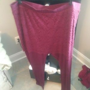 Torrid maroin lace mini skirt with attached leggin
